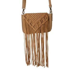 India Handmade Mini Fringed Cotton Crochet Bohemian Crossbody Bag